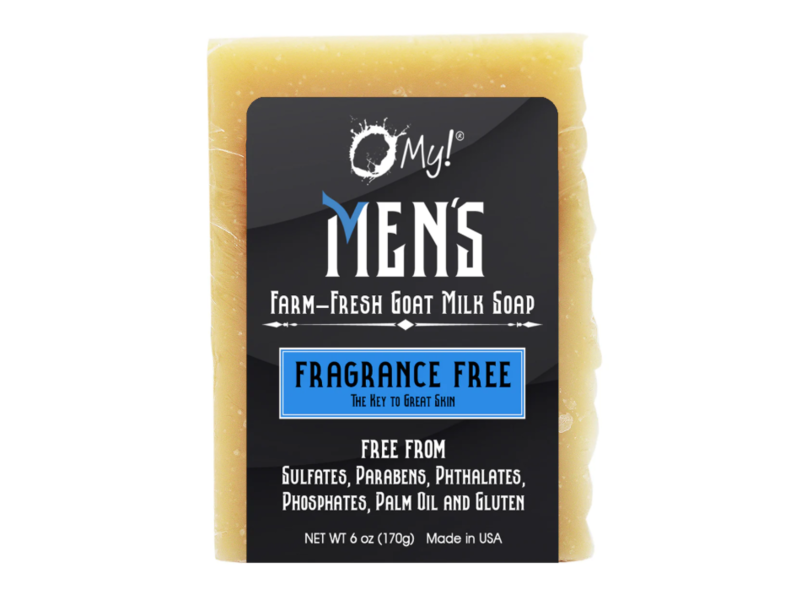 O My! Goat Men's Goat Milk Soap Bar, Fragrance Free, 6 oz/170 g