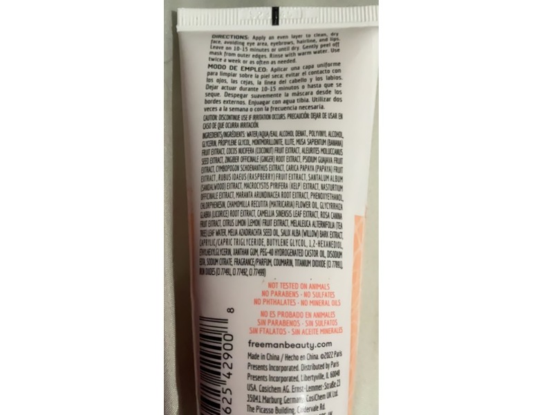 Freeman Pore Clearing Peel-Off Mask, French Pink Clay, 1.5 fl oz/44 mL