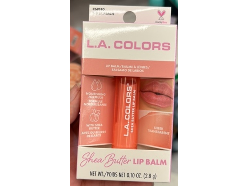 L.A. Colors Shea Butter Lip Balm, Sheer Peach, 0.10 oz/2.8 g