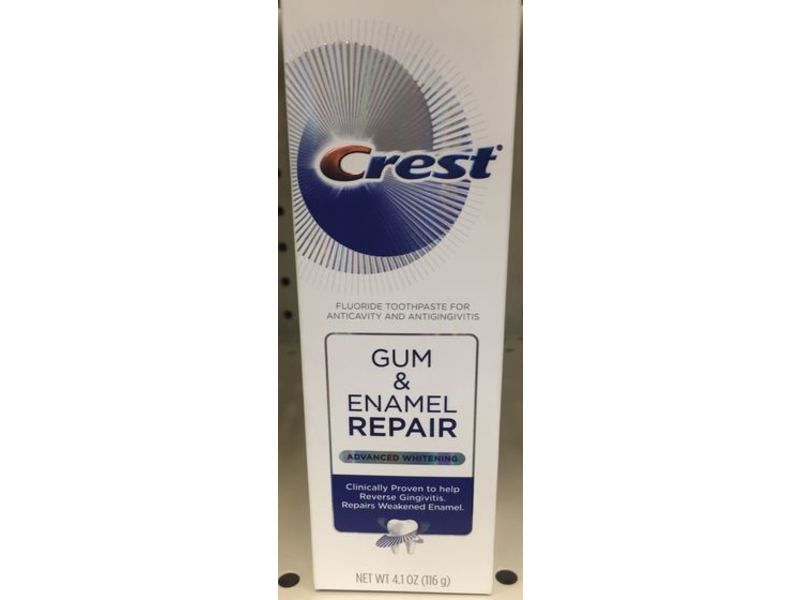 Crest Fluoride Toothpaste, Gum & Enamel Repair, Advanced Whitening, 4.1 oz/116 g