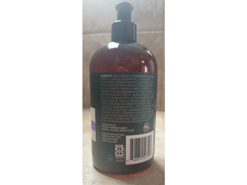 Real Root By Sprouts Moisturizing Body Wash, Lavender Rosewood, 16 fl oz/473 mL