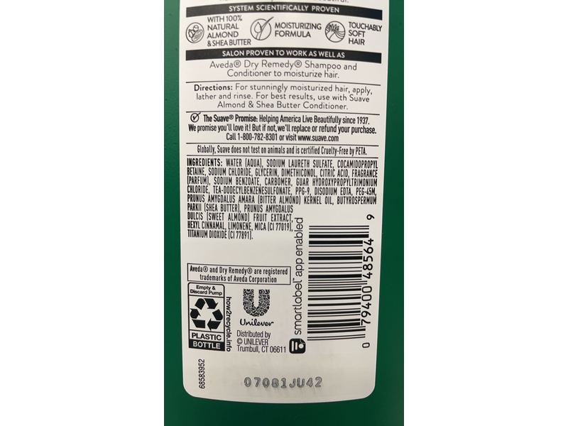 Suave Moisturizing Shampoo, Almond & Shea Butter, 18 fl oz/532 mL