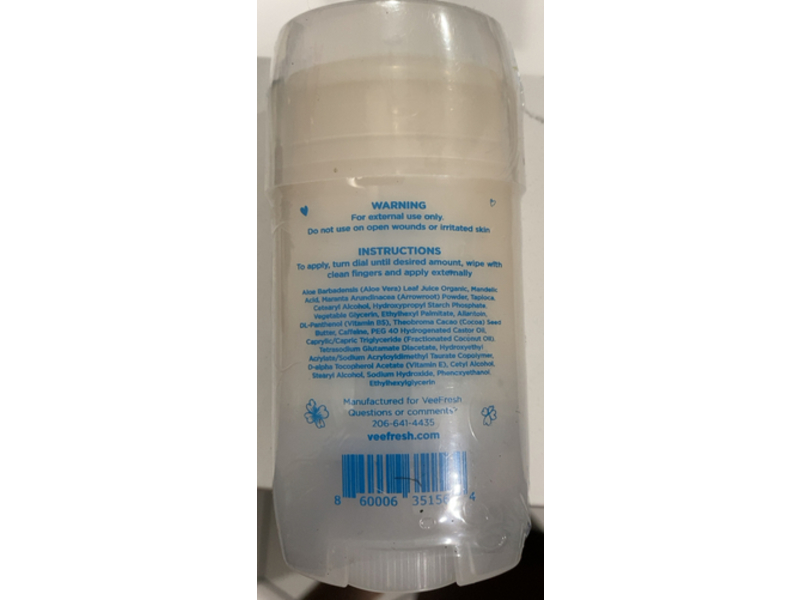Vee Fresh Vee Odorant Deodorant, Aluminum Free, 2 fl oz/59.14 mL