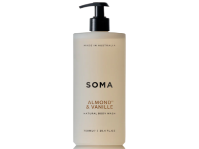 Soma Natural Body Wash, Almond & Vanille, 25.4 fl oz/750 mL