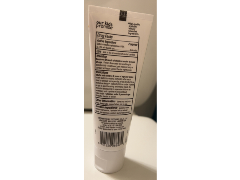 Nature's Promise Kids Fluoride Toothpaste, Strawberry, 4.2 oz/119 g