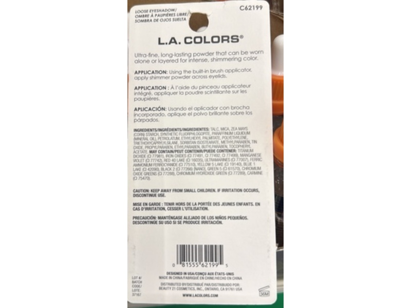 L.A. Colors Shimmer Eyeshadow, Lollipop, 0.10 oz