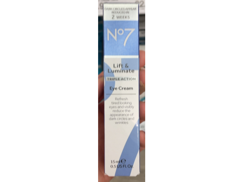 No7 Lift & Luminate Triple Action Eye Cream, 0.5 fl oz/15 mL