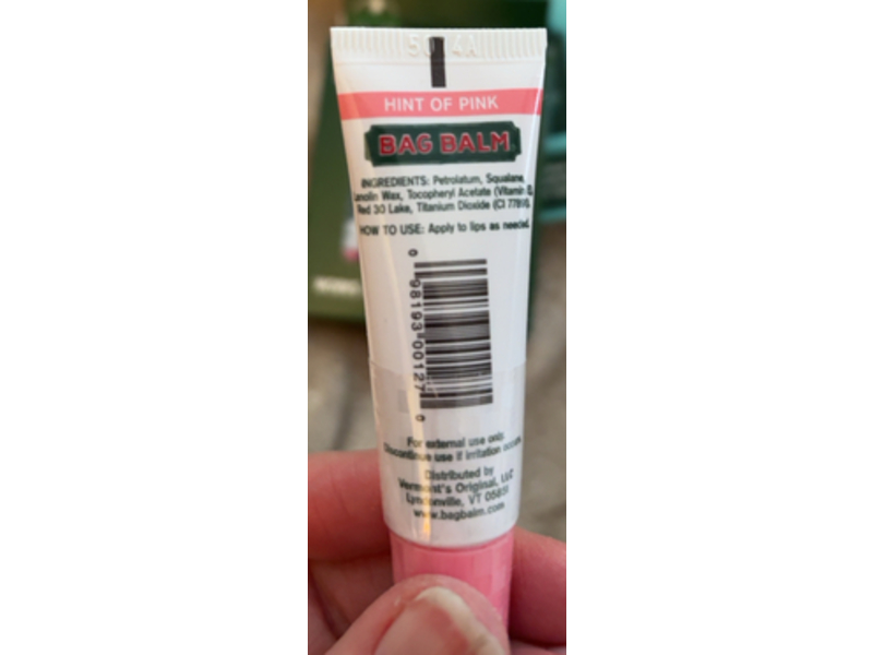 Bag Balm Vitamin E Lip Moisturizer, Hint Of Pink, 0.3 oz/8.5 g, 3 Count