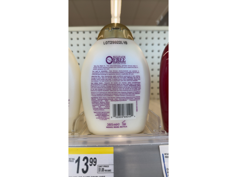 OGX Vibrant Color Vibes Conditioner for Color-Treated Hair, 13 fl oz