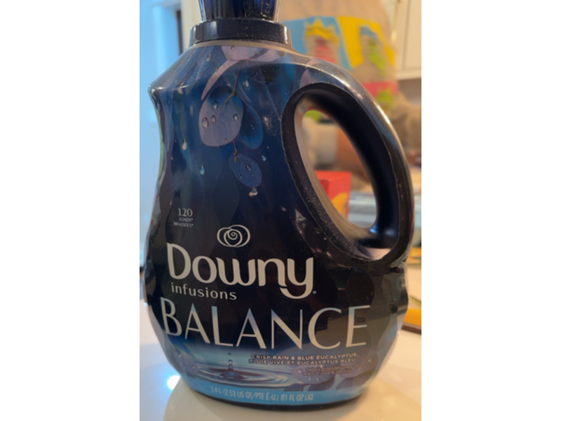 Downy Infusions Balance Fabric Conditioner, Crisp Rain & Blue Eucalyptus, 120 Loads, 81 fl oz/2.4 L