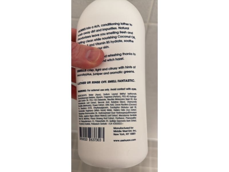 Huron Body Wash, Original Citrus + Eucalyptus, 32 fl oz/946 mL