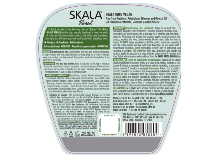 Skala Babosa 2 In 1 Creme & Conditioner, Aloe Vera, Shea & D-Panthenol, 35.2 oz/1000 g