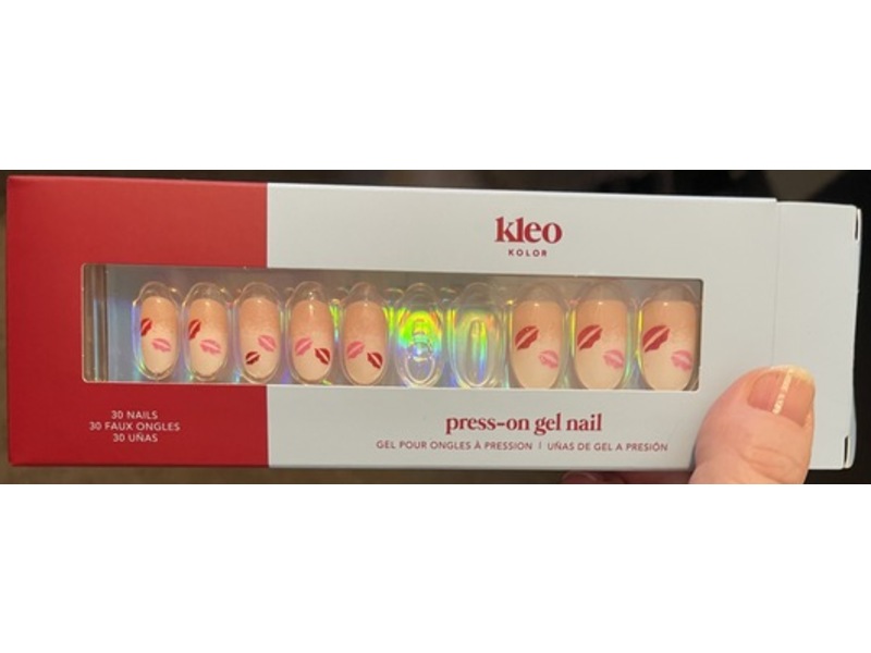 Kleo Kolor Press-On Gel Nails, Kiss & Tell, 30 Count