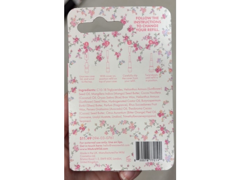 Wild LoveShackFancy Lip Balm Refill, Pear Blossom, 0.15 oz/4.5 g