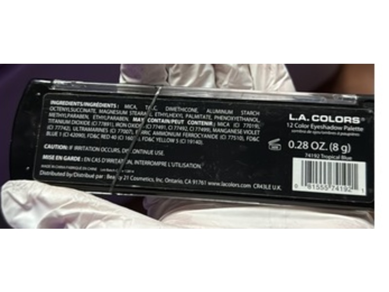 L A Colors 12 Color Eyeshadow Palette, Tropical Blue, 0.28 oz/8 g