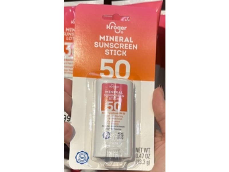 Kroger Mineral Sunscreen Stick, SPF 50, 0.47 oz/13.3 g