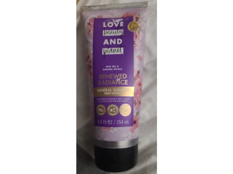 Love Beauty And Planet Mineral Shimmer Body Lotion, Rice Oil & Sakura Petals, 8.6 fl oz/254 mL