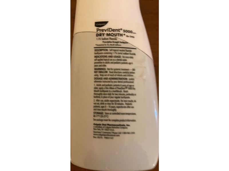 Colgate PreviDent Dry Mouth Toothpaste, Soothing Mint, 3.4 fl oz/100 mL (RX)