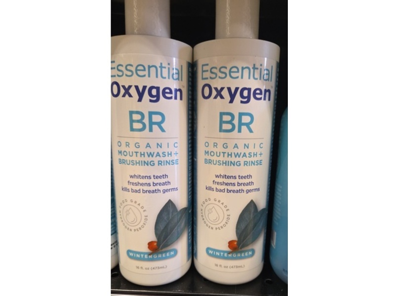 Essential Oxygen BR Organic Mouth Wash + Brushing Rinse, Wintergreen, 16 fl oz/473 mL