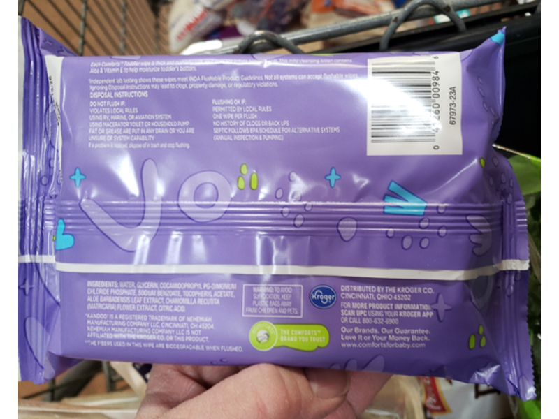 Comforts Flushable Toddler Wipes, 50 Count