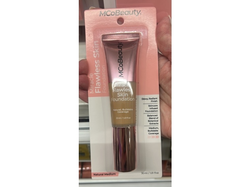 MCoBeauty Miracle Flawless Skin Foundation, Natural Medium, 1.01 fl oz/30 mL