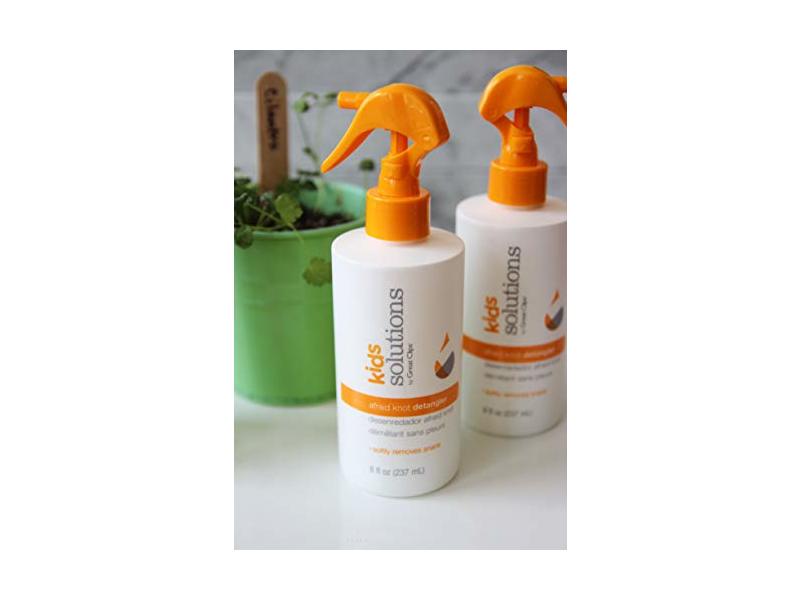 Solutions by Great Clips Kid's Afraid Knot Detangler, 8oz | Light Detangling Spray for Children | Protects & Moisturizes Hair | Recommended for Ages 4-10