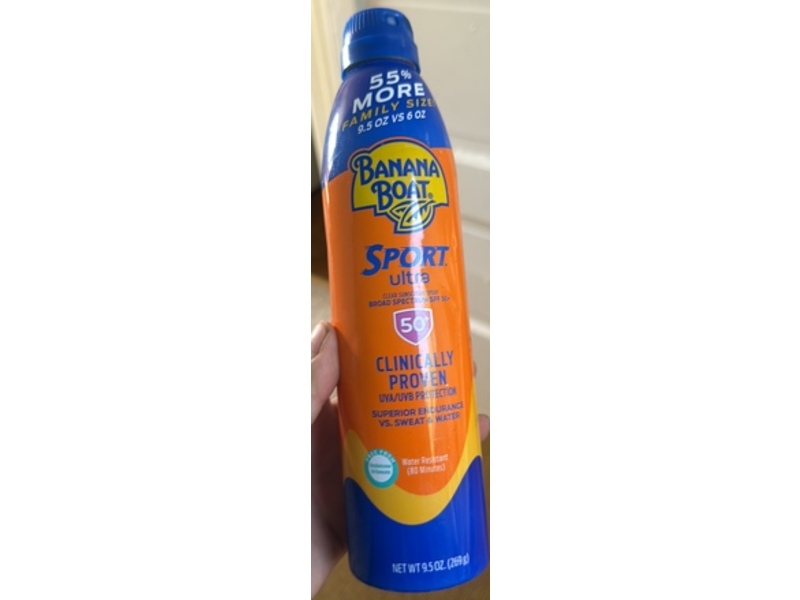 Banana Boat Sport Ultra Clear Sunscreen Spray, SPF 5-+, 9.5 oz/269 g