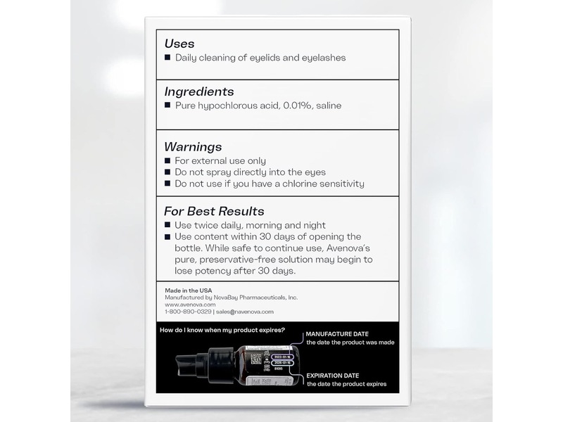 Avenova Antimicrobial Lid & Lash Solution, 20 mL