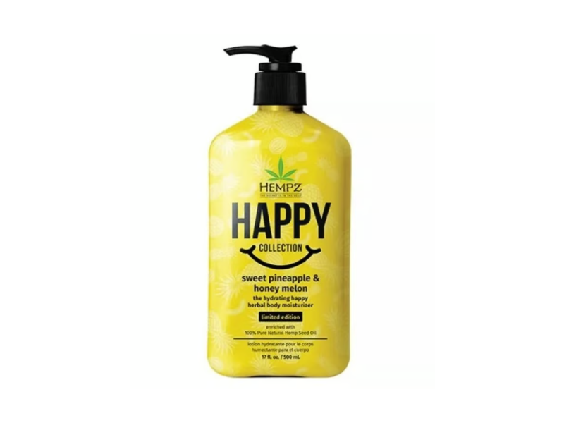 Hempz Hydrating Happy Herbal Body Moisturizer, Sweet Pineapple & Honey Melon, 17 fl oz/500 mL