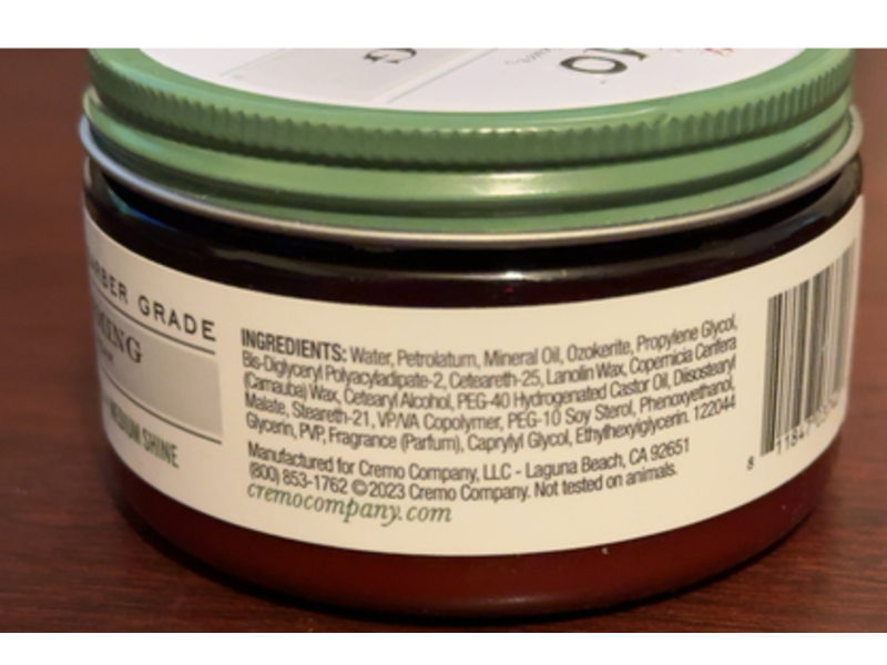 Cremo Forming Cream, Medium Hold & Medium Shine, 3.4 oz/96 g