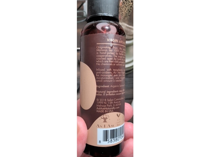 As I Am Pure Oils, Virgin Argan Oil, 2 fl oz/60 mL