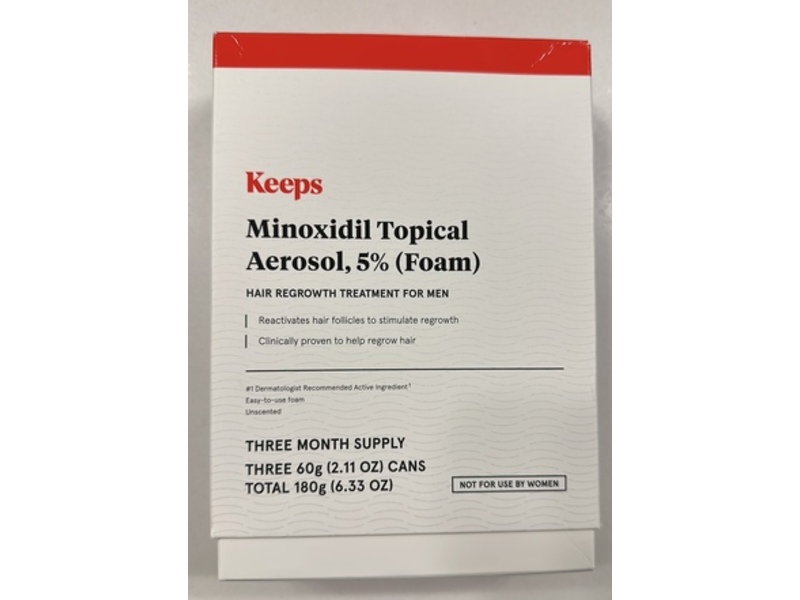 Keeps Hair Growth Treatment, Minoxidil Topical Aerosol, 6.33 oz/180 g