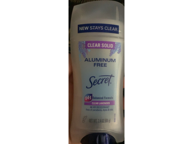 Secret Clear Solid Deodorant, Claear Lavender, 2.4 oz/68 g
