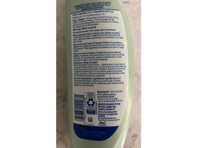 Head & Shoulders Bare Itch Control Shampoo, 400 mL