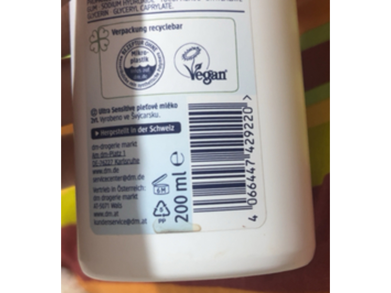 DM Balea Med Ultra Sensitive Cleansing Milk, 200 mL