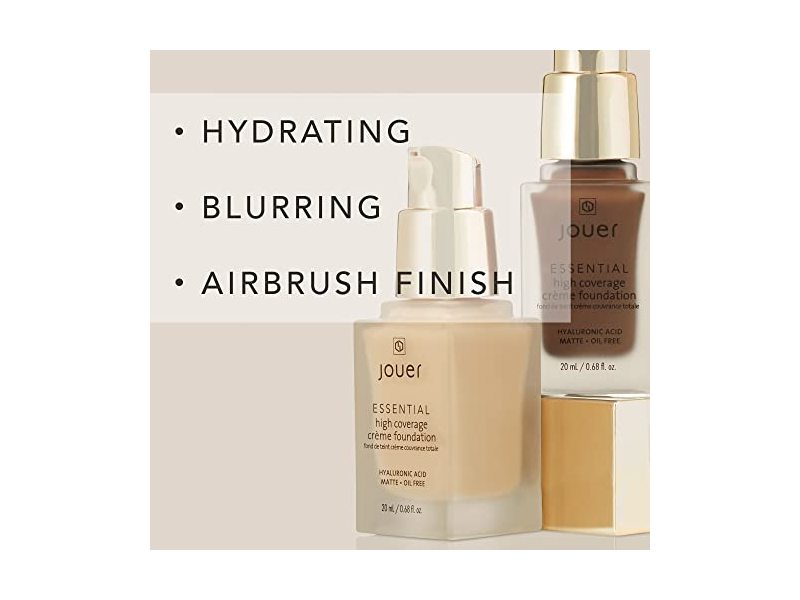 Jouer Essential High Coverage Creme Foundation, Biscuit, 0.68 fl oz/20 mL