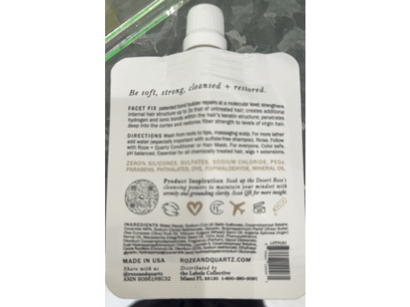 Roze + Quartz Serene Shampoo, Vanilla Aura Scent, 1fl oz/30 mL