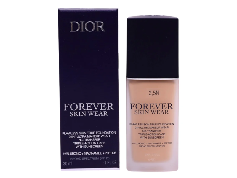 Dior Forever Skin Wear Flawless Skin True Foundation, 2.5N, 1 fl oz/30 mL