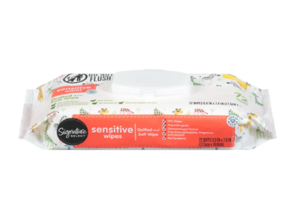 Signature Select Sensitive Wipes, 72 Count