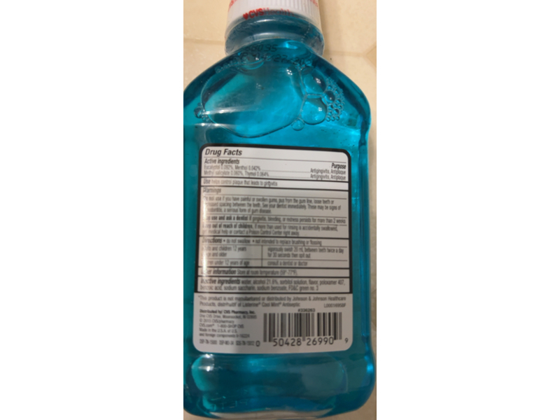 CVS Health Antiseptic Mouth Wash, Blue Mint, 8.5 fl oz/250 mL