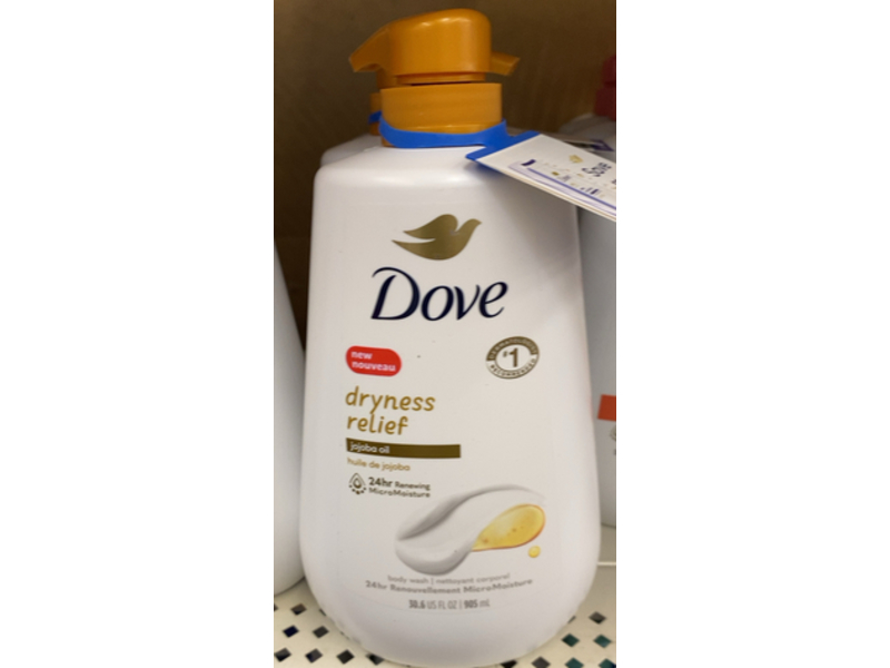 Dove Dryness Relief Body Wash, Jojoba Oil, 30.6 oz fl/905 mL