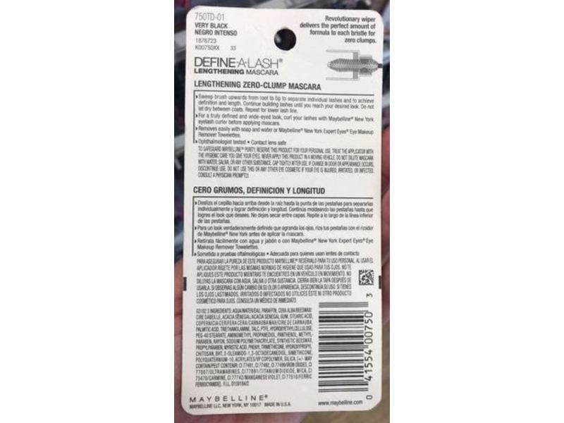 Maybelline New York Define-A-Lash Lengthening Mascara, 801 Very Black, 0.22 fl oz/6.5 ml
