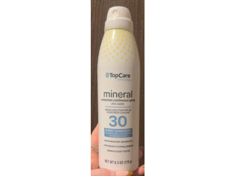 Top Care Mineral Sunscreen Continuous Spray, SPF 30, 6.3 oz/179 g