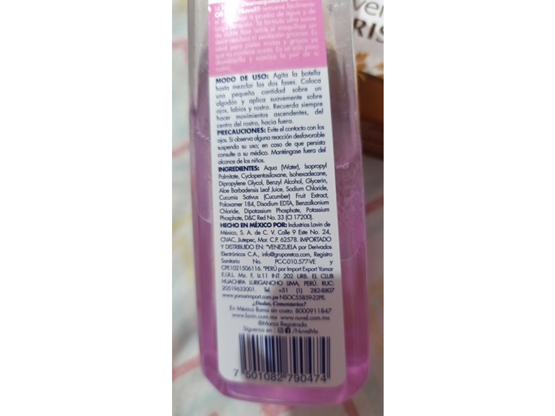 Nuvel Biphasic Makeup Remover, 235 mL