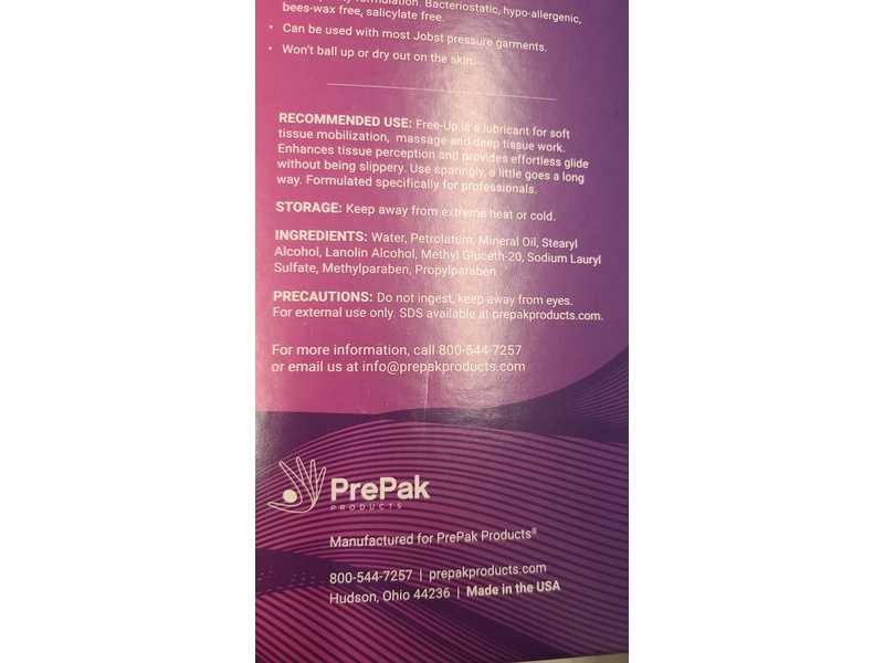 Free-Up Professional Massage Cream, Fragrance-Free, 7 g, 50 Count