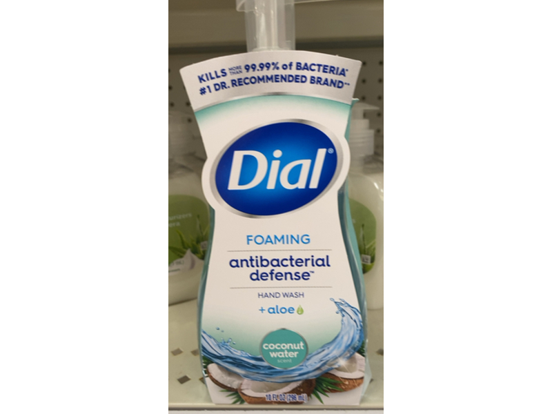 Dial Foaming Antibacterial Defence Hand Wash, + Aloe & Coconut Water, 10 fl oz/296 mL