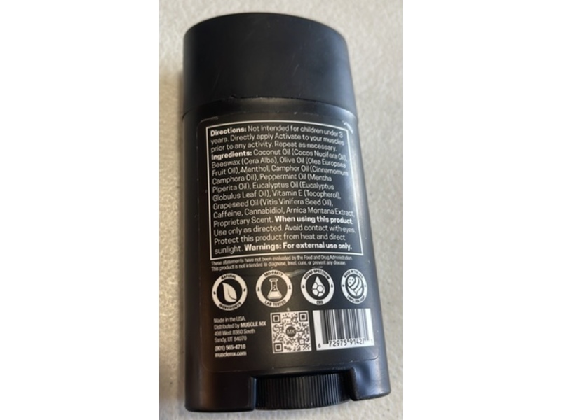 Muscle MX Activate+ Advanced Heat Relief CBD Balm, 2.5 oz/75 g