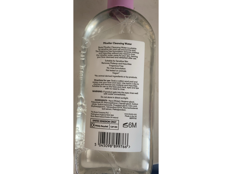 Boots Micellar Cleansing Water, 13.5 fl oz/400 mL
