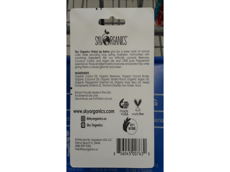 Sky Organics Tinted Lip Balms Set, 0.15 oz/4.25 g, Pack 4