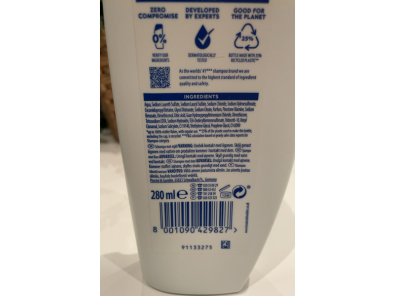 Head & Shoulders Shampoo, Apple Fresh, 280 mL